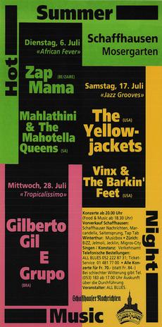 HotSummerNightMusic, Juli 1993, Mosergarten Schaffhausen